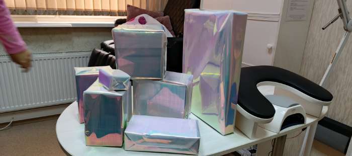 Фотография покупателя товара Пленка для цветов "Акварель", 58 см х 5 м - Фото 1