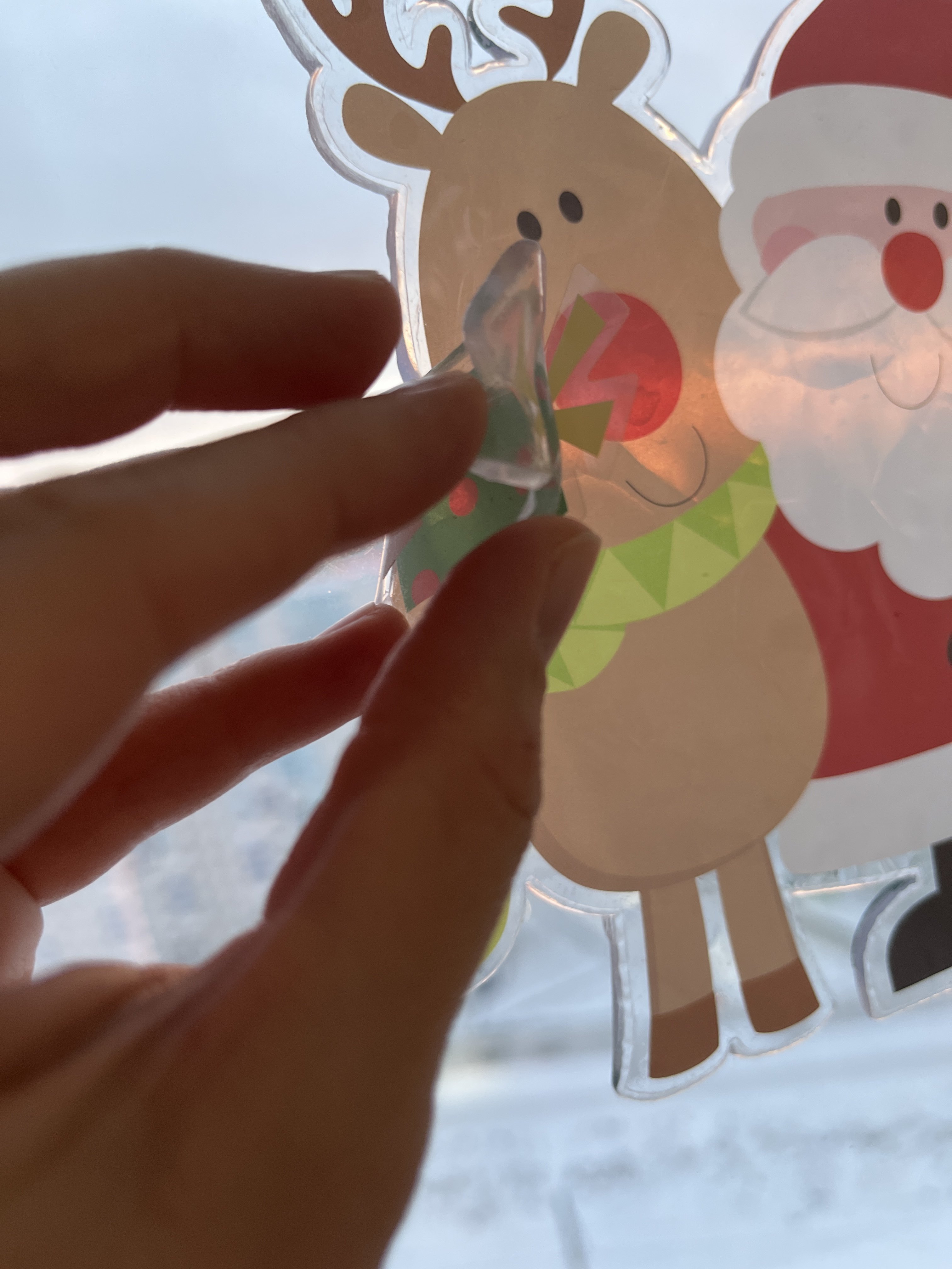 Фотография покупателя товара Наклейка на стекло "Дед Мороз в дымоходе" 14х17 см, красный - Фото 2