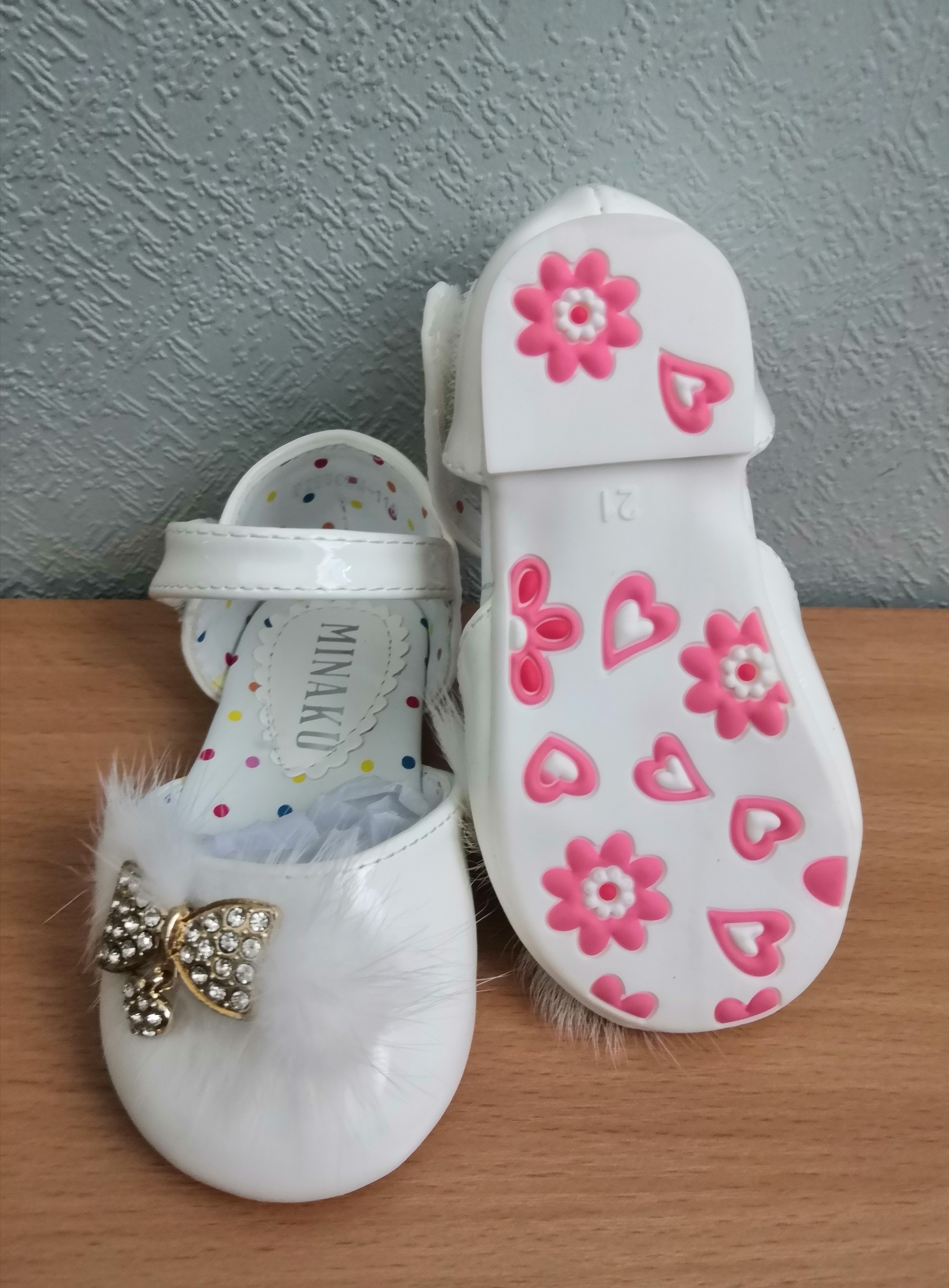 Фотография покупателя товара Туфли детские MINAKU, цвет белый, размер 20 - Фото 2