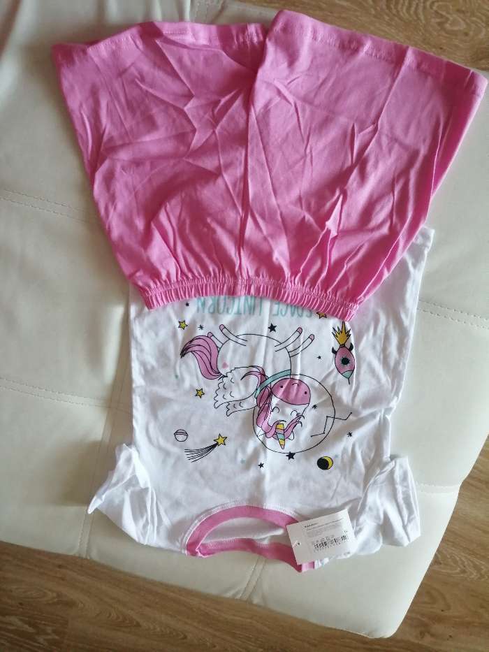 Фотография покупателя товара Пижама для девочки, цвет белый/розовый, рост 98 см (34) - Фото 1