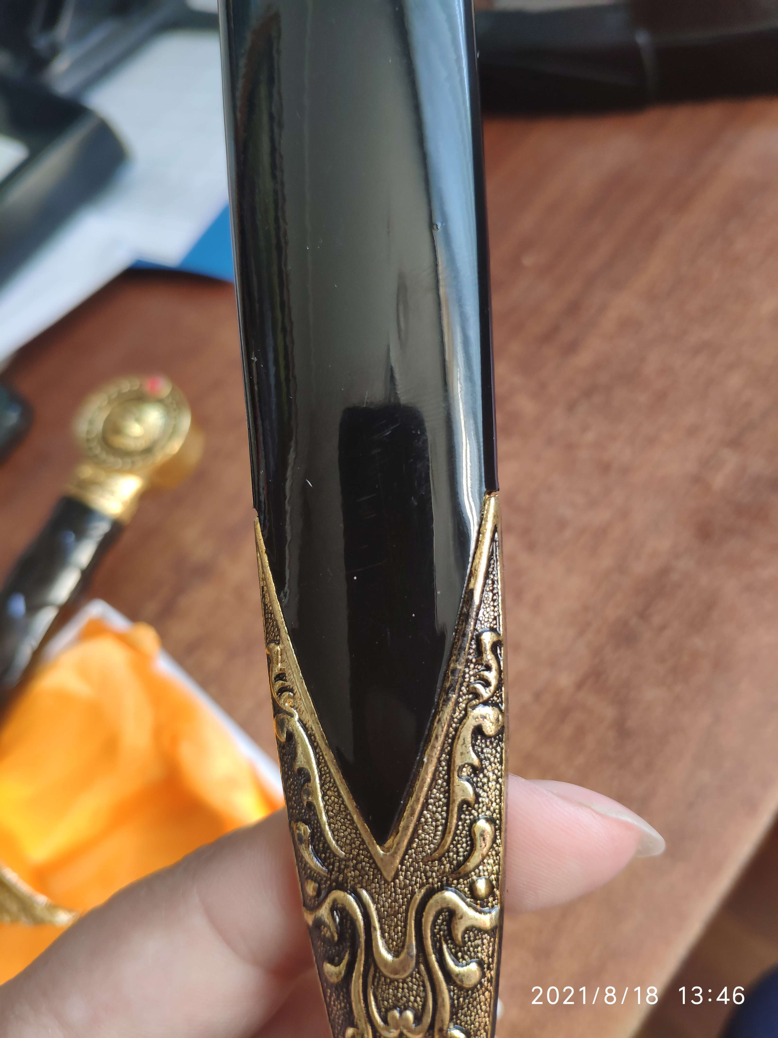 Фотография покупателя товара Сув-ое оружие кортик ножны металл золотой орел в виде упора рукояти огранка на ножнах 39 см - Фото 2