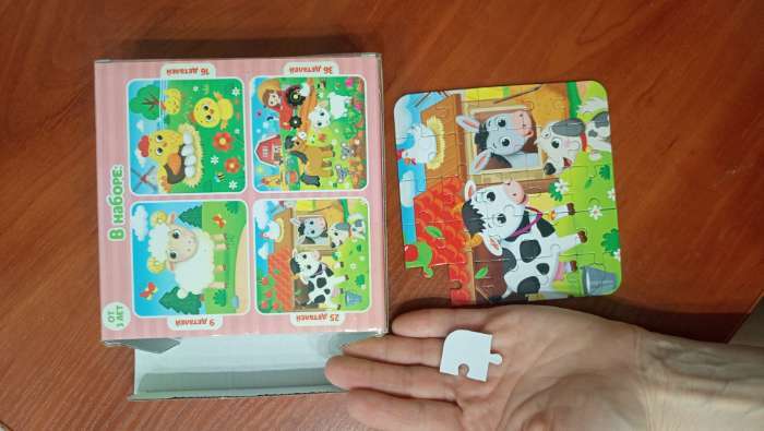 Фотография покупателя товара УЦЕНКА Пазл 4 в 1 «Ферма» - Фото 3