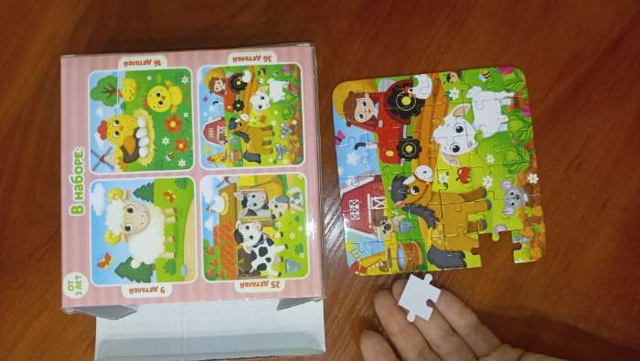 Фотография покупателя товара УЦЕНКА Пазл 4 в 1 «Ферма» - Фото 4