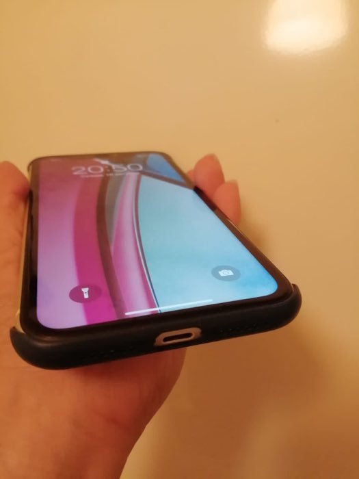 Фотография покупателя товара Чехол для iPhone 11, прозрачный, с окантовкой, синий