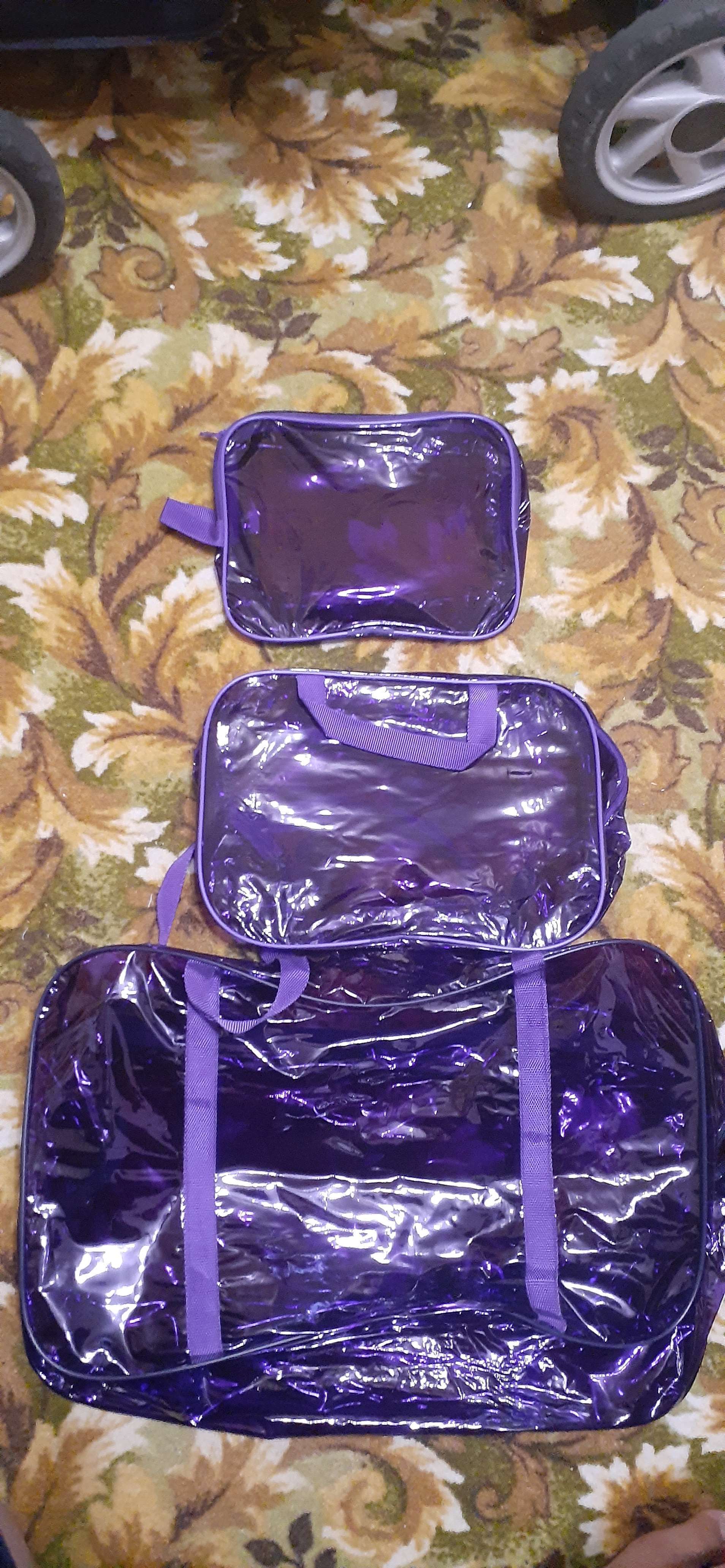 Фотография покупателя товара Набор сумок в роддом, 3 шт., цветной ПВХ, цвет голубой - Фото 4