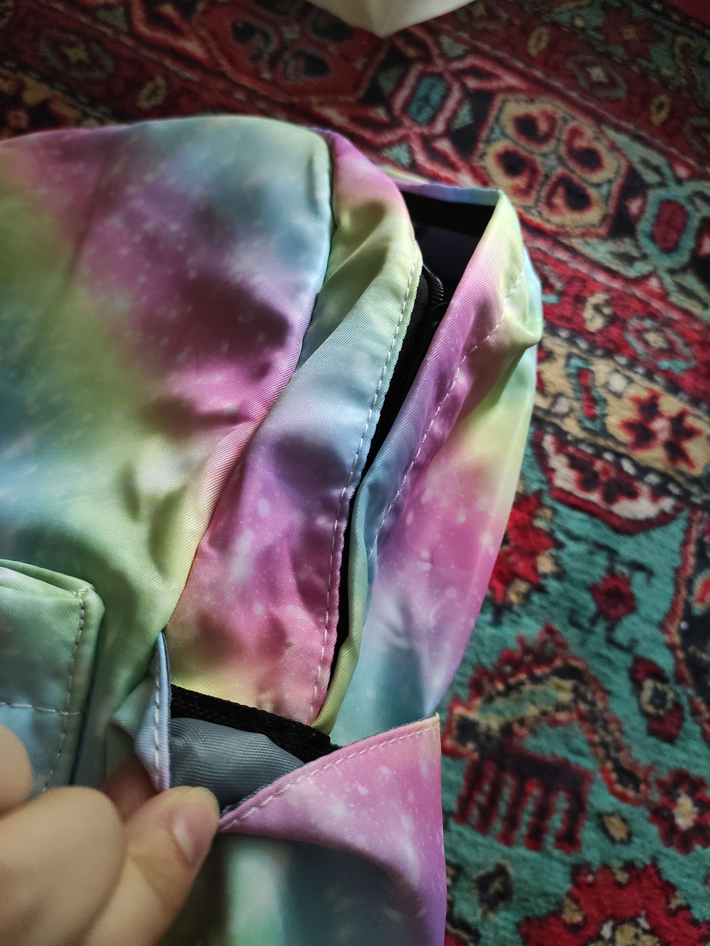 Фотография покупателя товара Набор: Рюкзак молодёжный на молнии, с карманами, поясная сумка, с принтом, размер 30 х 12 х 40 см, светло-розовый - Фото 9