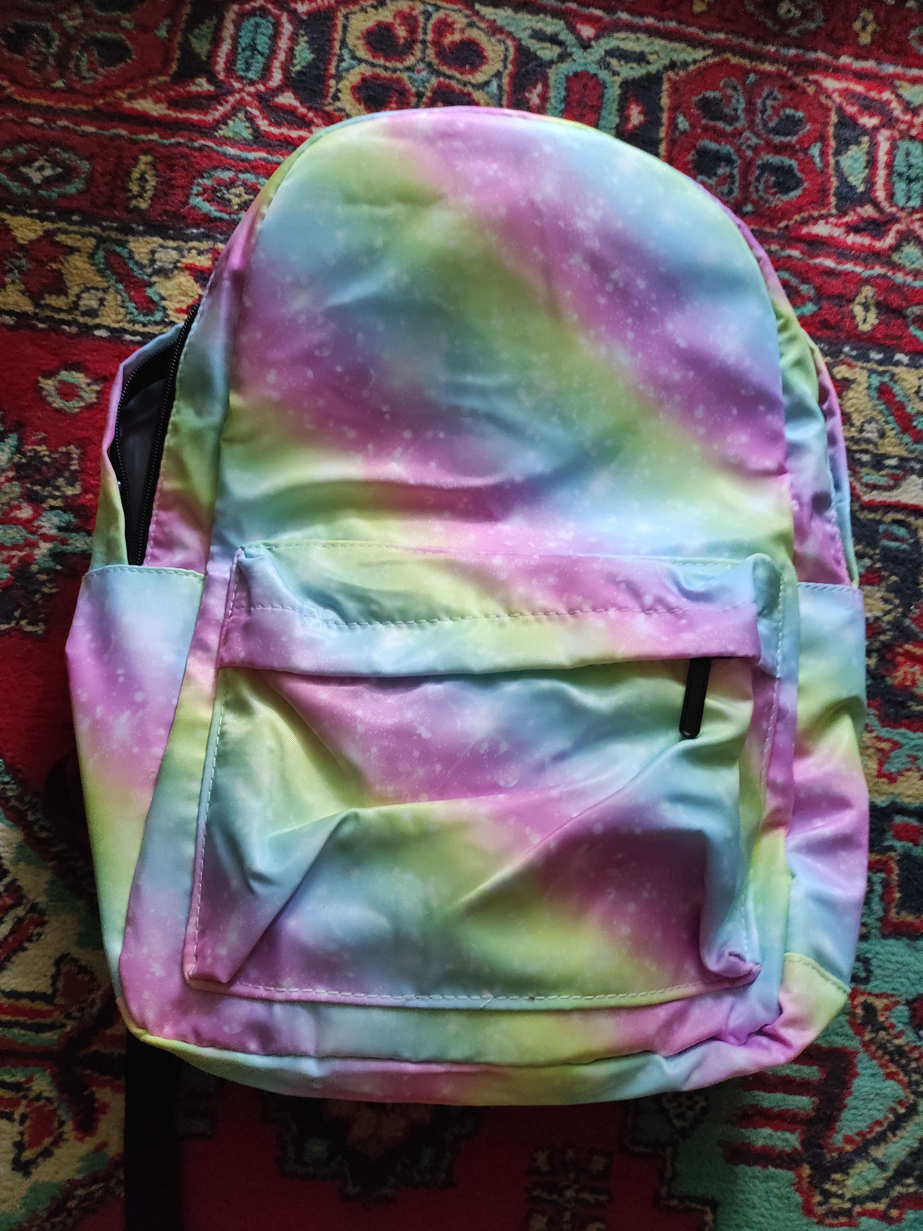 Фотография покупателя товара Набор: Рюкзак молодёжный на молнии, с карманами, поясная сумка, с принтом, размер 30 х 12 х 40 см, светло-розовый - Фото 8