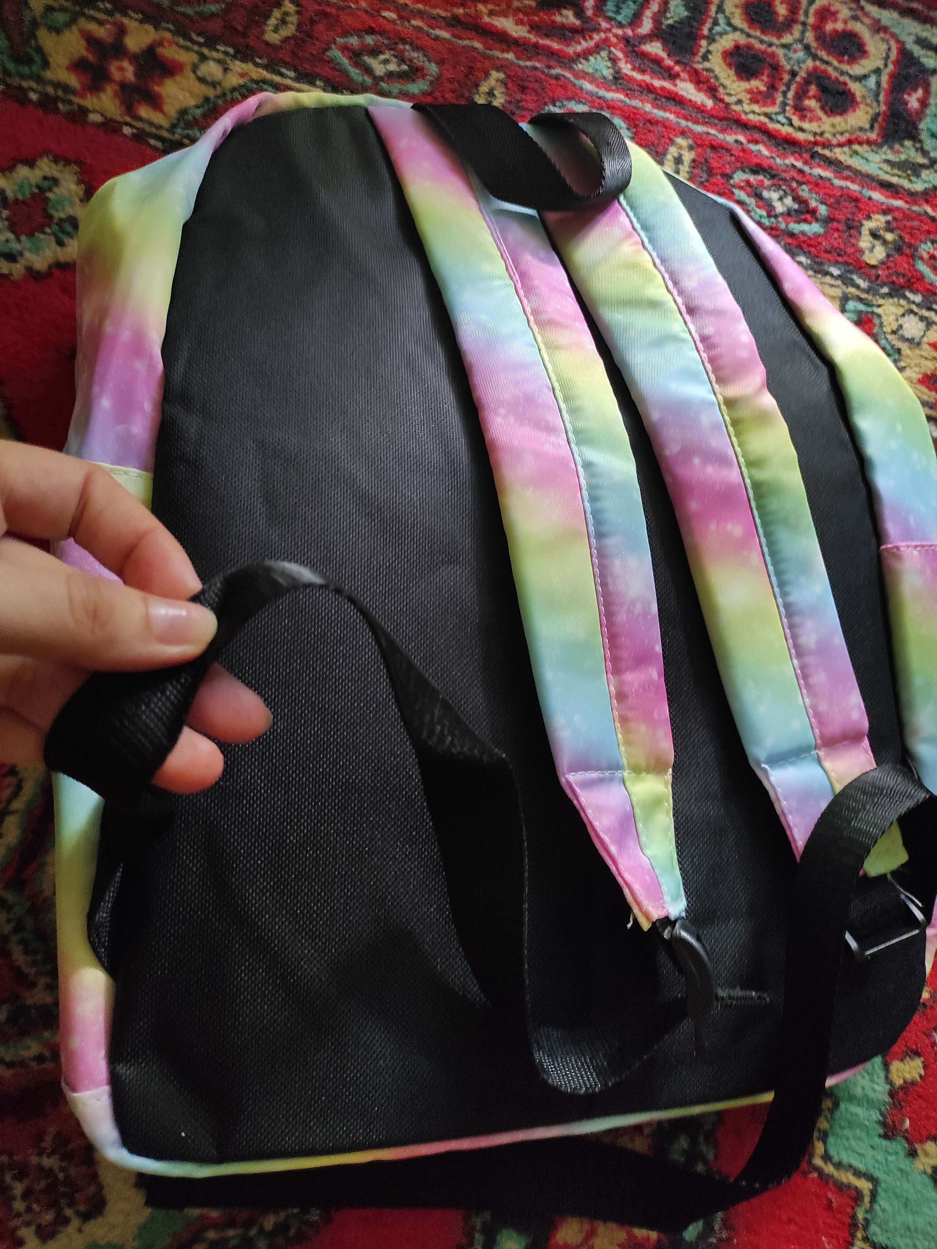 Фотография покупателя товара Набор: Рюкзак молодёжный на молнии, с карманами, поясная сумка, с принтом, размер 30 х 12 х 40 см, светло-розовый - Фото 10