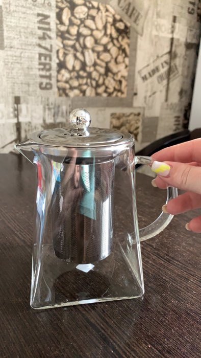 Фотография покупателя товара Чайник стеклянный заварочный с металлическим ситом Magistro «Дарси», 450 мл, 14×8.5×13.5 см - Фото 1