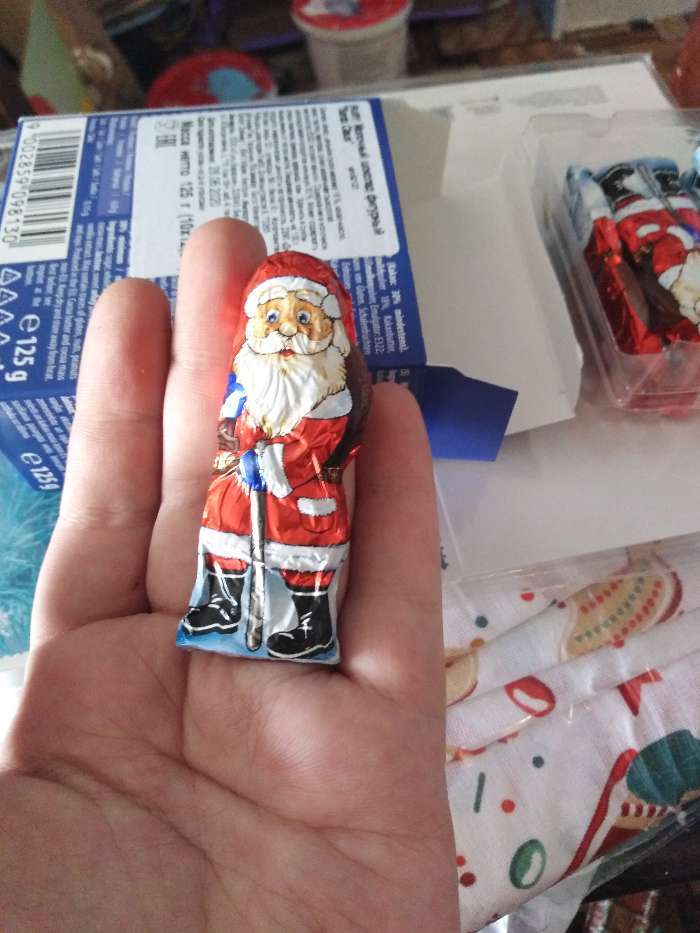 Фотография покупателя товара Шоколад Santa Claus, фигурный, 125 г (10 x 12,5 г) - Фото 2