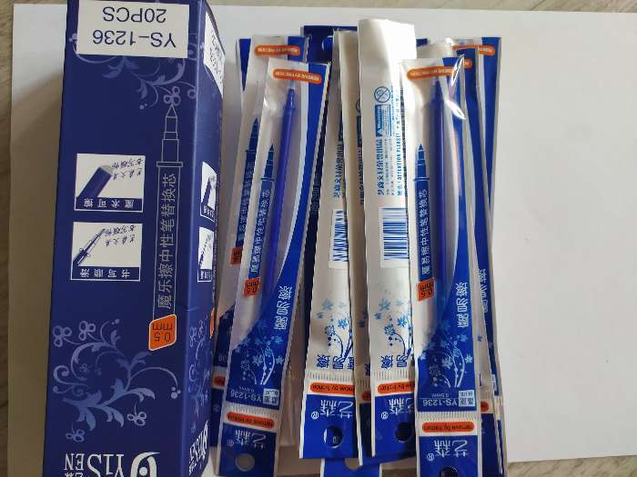 Фотография покупателя товара Стержень гелевый 0,5 мм, для ручки со стираемыми чернилами, 131 мм, чернила синие (штрихкод на штуке) - Фото 27