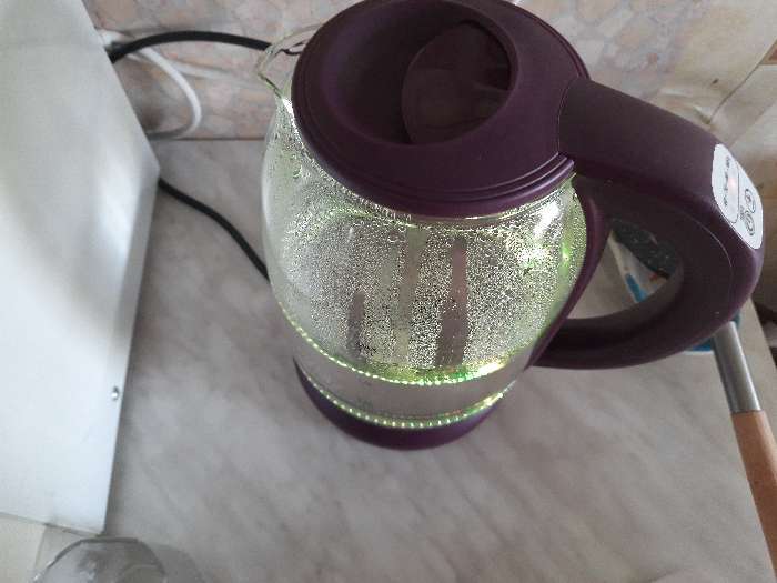 Фотография покупателя товара Чайник электрический Kitfort KT-640-5, стекло, 1.7 л, 2200 Вт, подсветка, фиолетовый - Фото 15