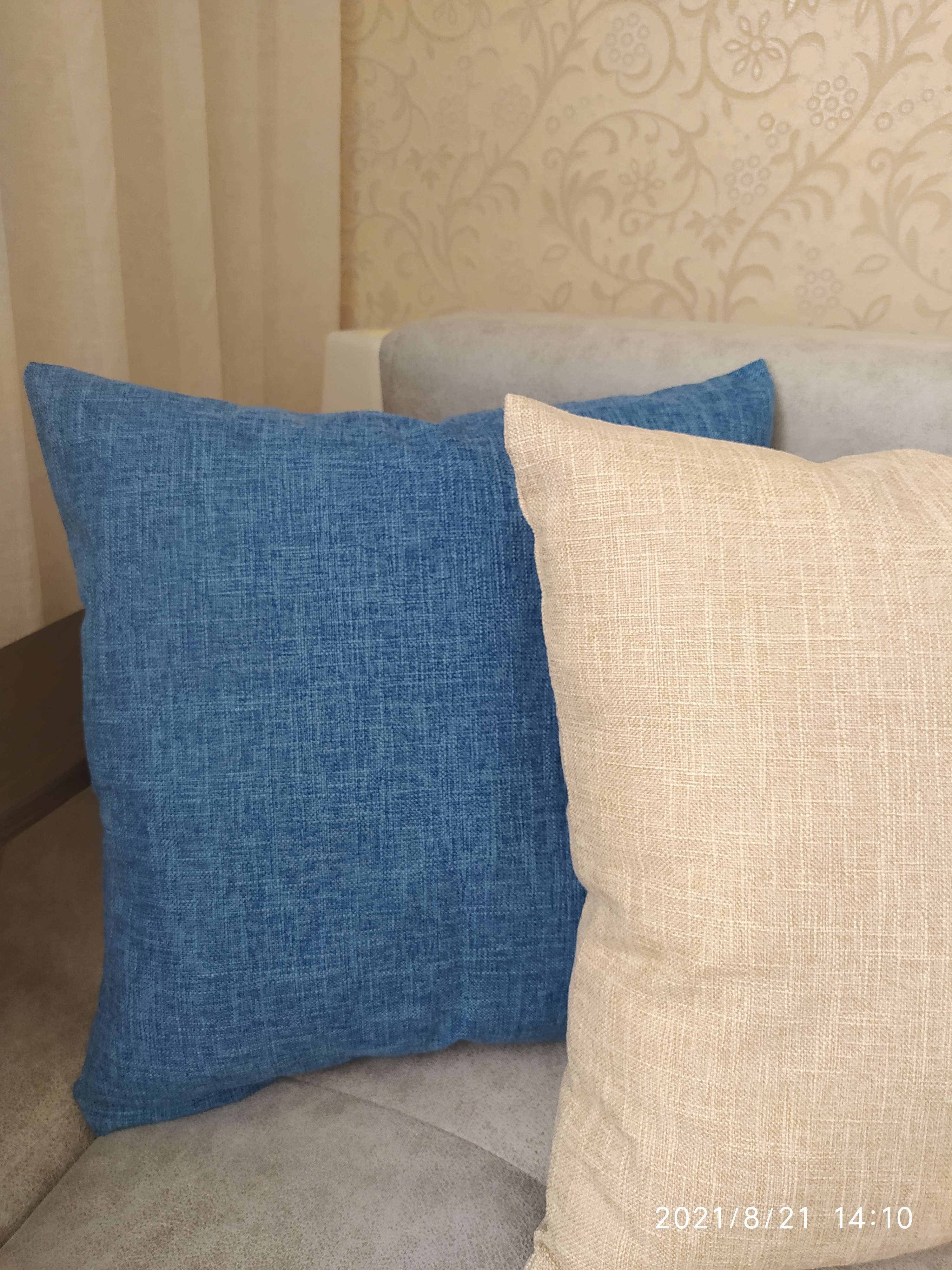 Фотография покупателя товара Чехол на подушку Этель "Классика", цв.небесно-голубой, 43*43 см, 100% п/э - Фото 1