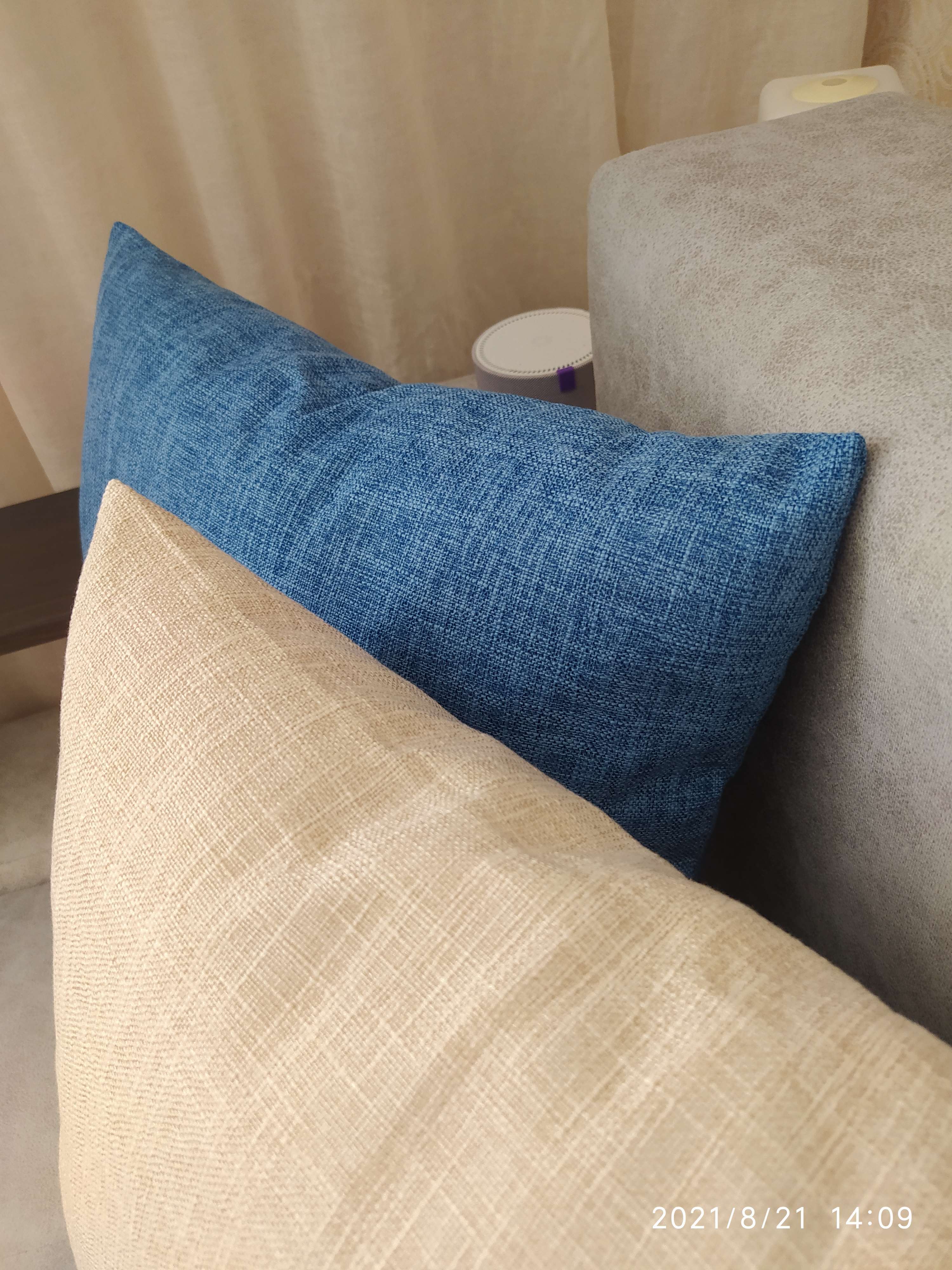 Фотография покупателя товара Чехол на подушку Этель "Классика", цв.небесно-голубой, 43*43 см, 100% п/э