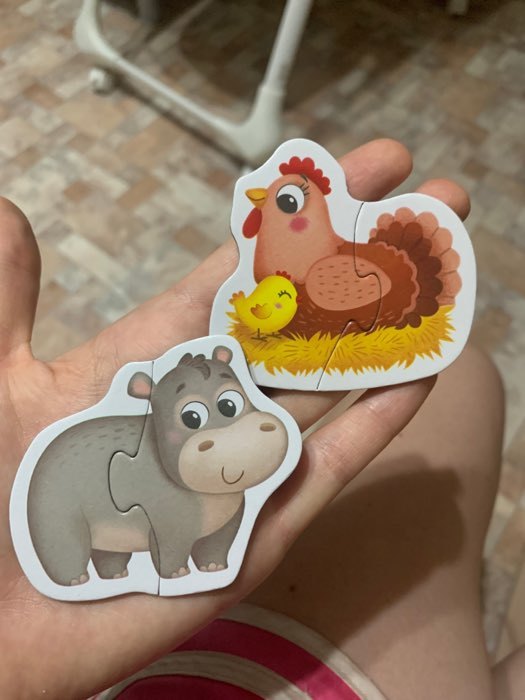 Фотография покупателя товара УЦЕНКА Макси-пазлы в металлической коробке «Весёлые зверята», 40 деталей - Фото 9