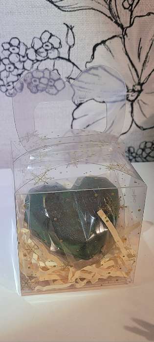 Фотография покупателя товара Коробка подарочная новогодняя складная ПВХ «Ёлочка» 7×7×7 см - Фото 3