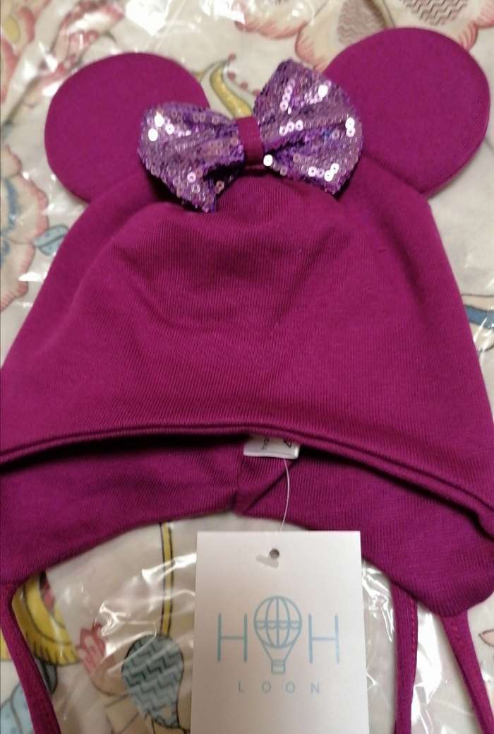 Фотография покупателя товара Шапка детская, цвет фиолетовый/бантик, размер 50-54 - Фото 4