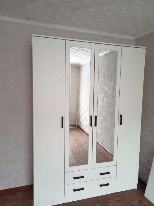 Фотография покупателя товара Шкаф четырехстворчатый «Квадро», 1600×487×2200 мм, цвет белый - Фото 28