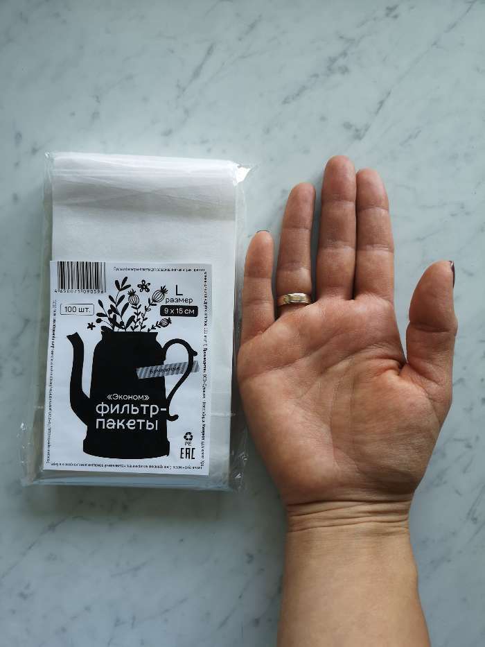 Фотография покупателя товара Фильтр-пакеты для заваривания чая "Эконом", для чайника, 100 шт, 9 х 15 см - Фото 1