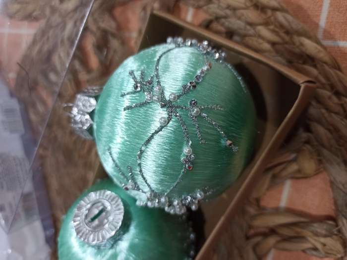 Фотография покупателя товара Ёлочные игрушки «Хайдвин», шары новогодние, d=8 см, набор 3 шт., нежность, зелёный - Фото 3