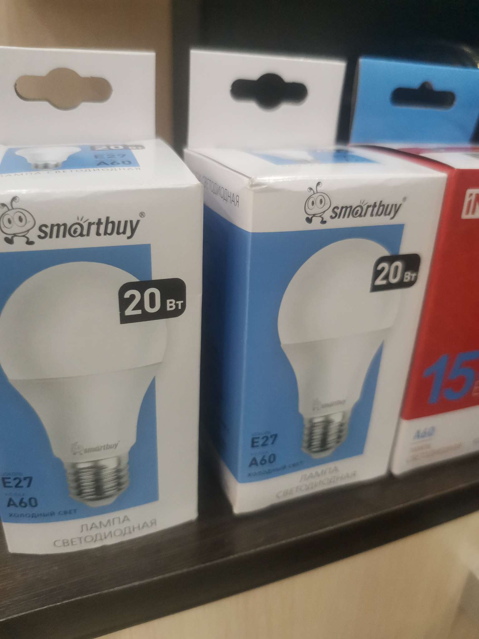 Фотография покупателя товара Лампа светодиодная Smartbuy, E27, A65, 20 Вт, 6000 К, холодный белый свет - Фото 1