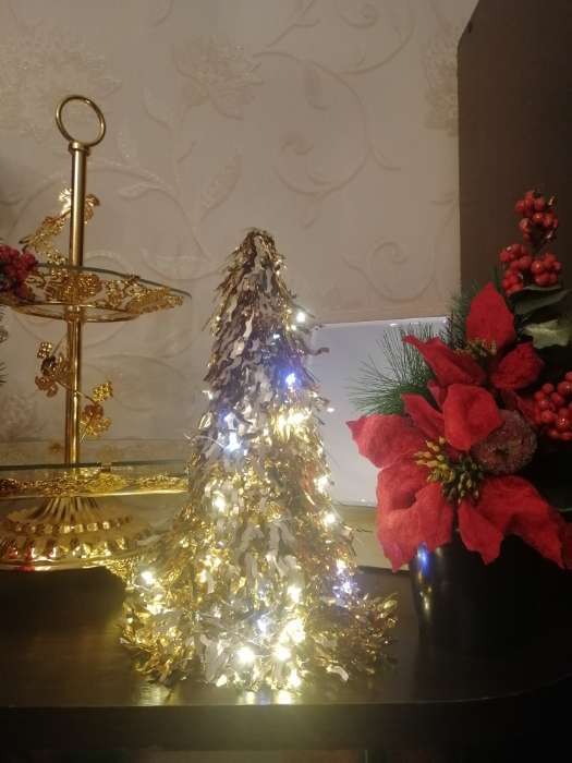 Фотография покупателя товара Гирлянда «Нить» 5 м роса, IP20, серебристая нить, 50 LED, мерцание белым, батарейки AAх3 (нет в комплекте), свечение белое - Фото 1