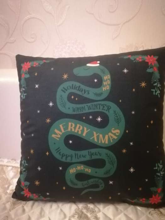 Фотография покупателя товара Подушка Этель "Merry Xmas" Этель 40х40 см, 100% п/э, велюр - Фото 1