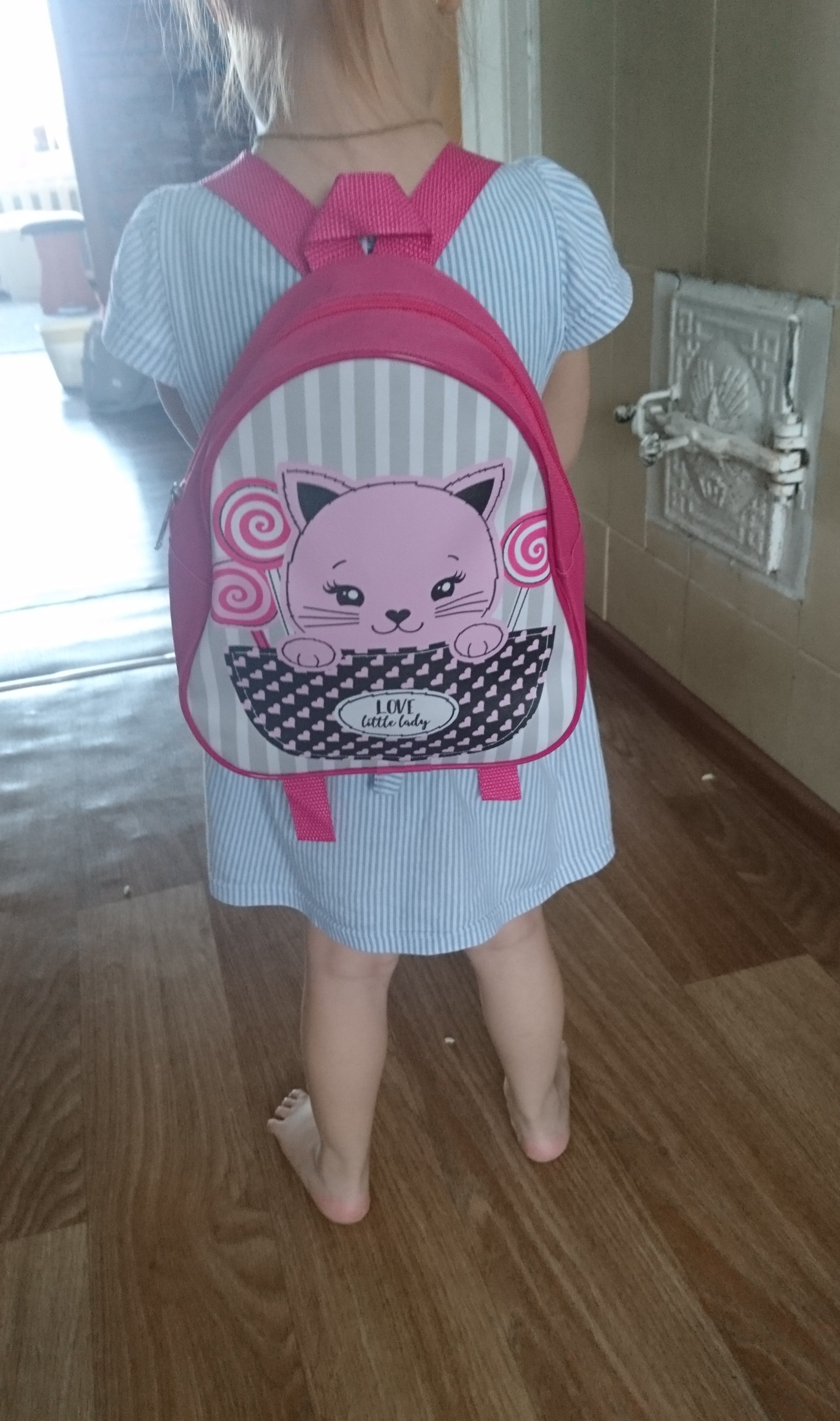 Фотография покупателя товара Детский набор «Кисонька», рюкзак 21х25 см, кепка 52-56 см - Фото 8