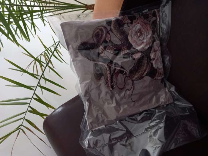 Фотография покупателя товара Подушка Этель "Snake and rose" Этель 40х40 см, 100% п/э, велюр - Фото 1