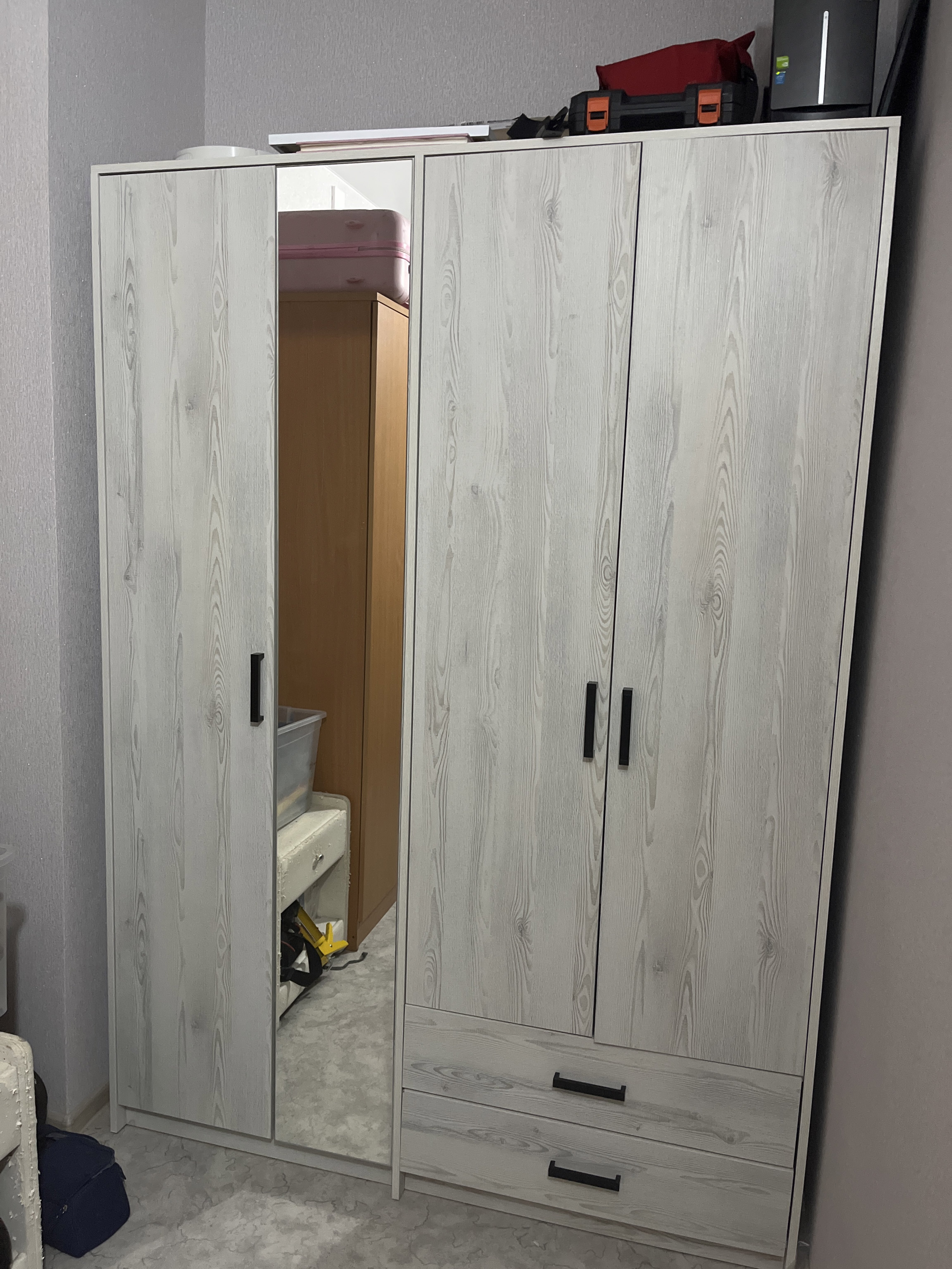 Фотография покупателя товара Шкаф четырёхстворчатый «Светлана Лофт», 1478×540×2074 мм, цвет дуб золотой/серый - Фото 1