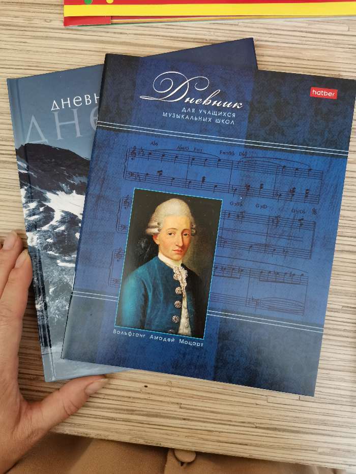 Фотография покупателя товара Дневник для музыкальной школы, 48 листов, "Моцарт", мягкая обложка, со справочным материалом, двухцветный блок - Фото 1