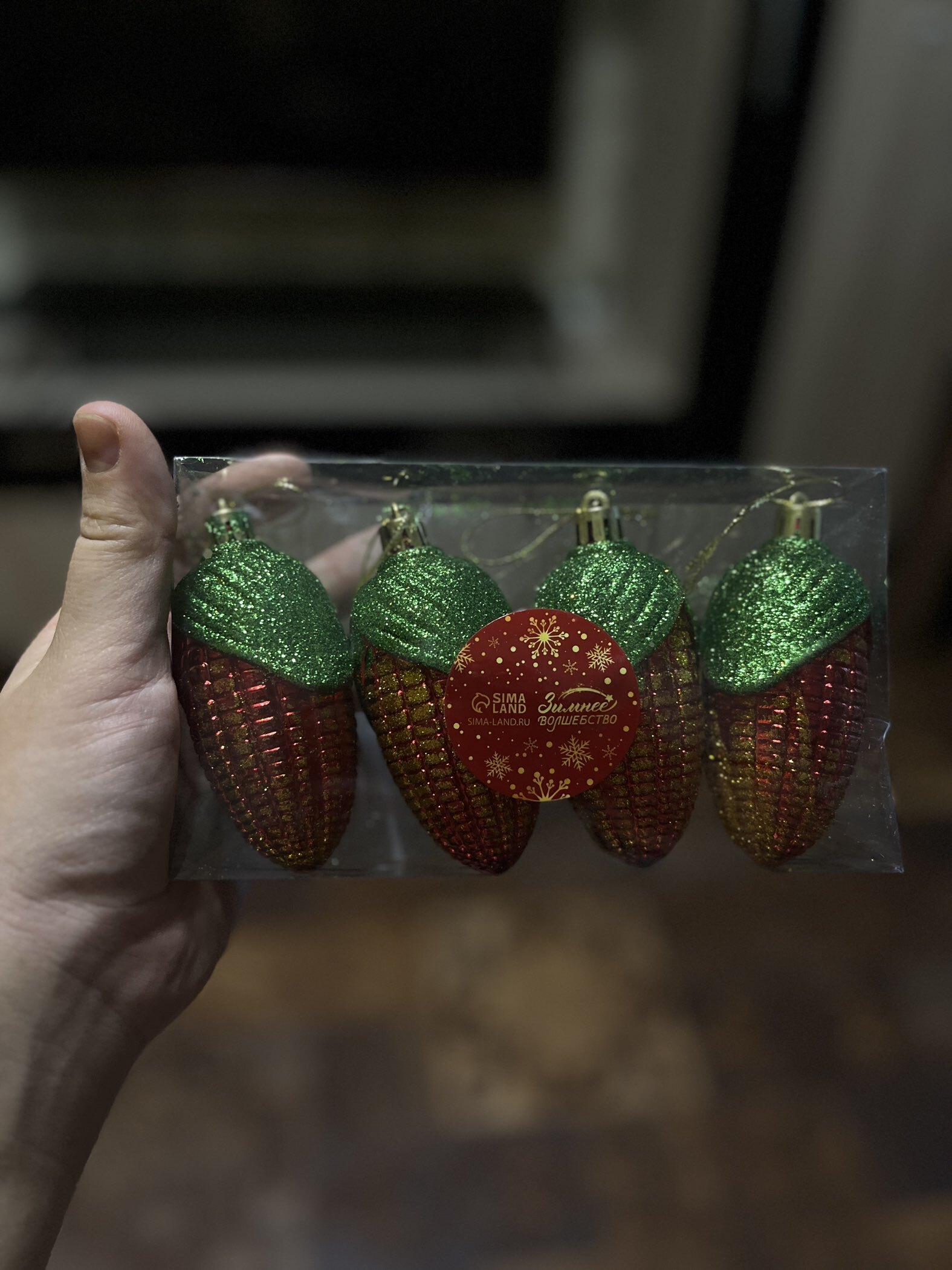 Фотография покупателя товара Ёлочные игрушки 4 шт. «Кукуруза колор» 10×4 см, красный - Фото 8