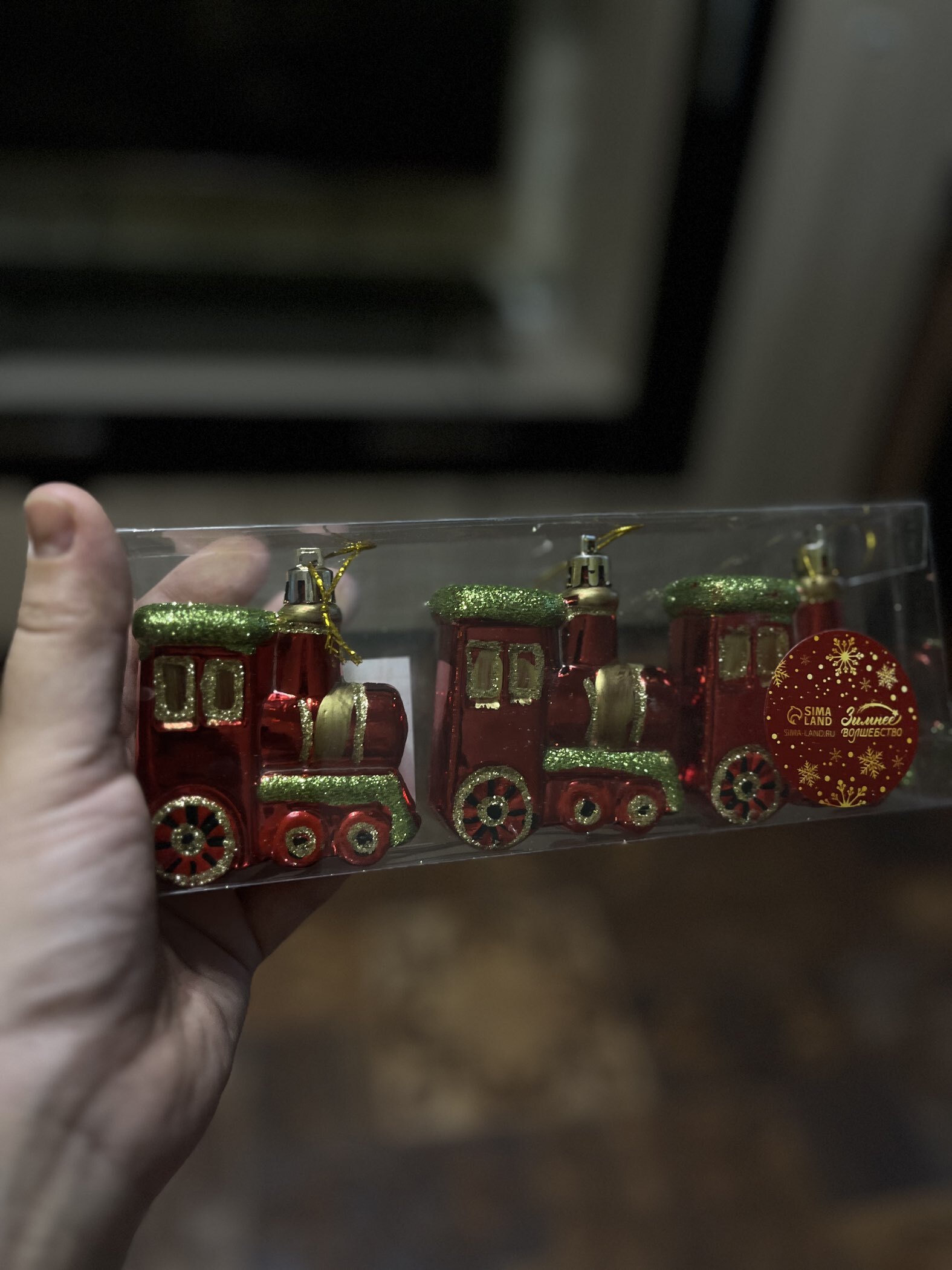 Фотография покупателя товара Ёлочные игрушки 3 шт. «Паровозик», 6.5×6.5 см, красный - Фото 5