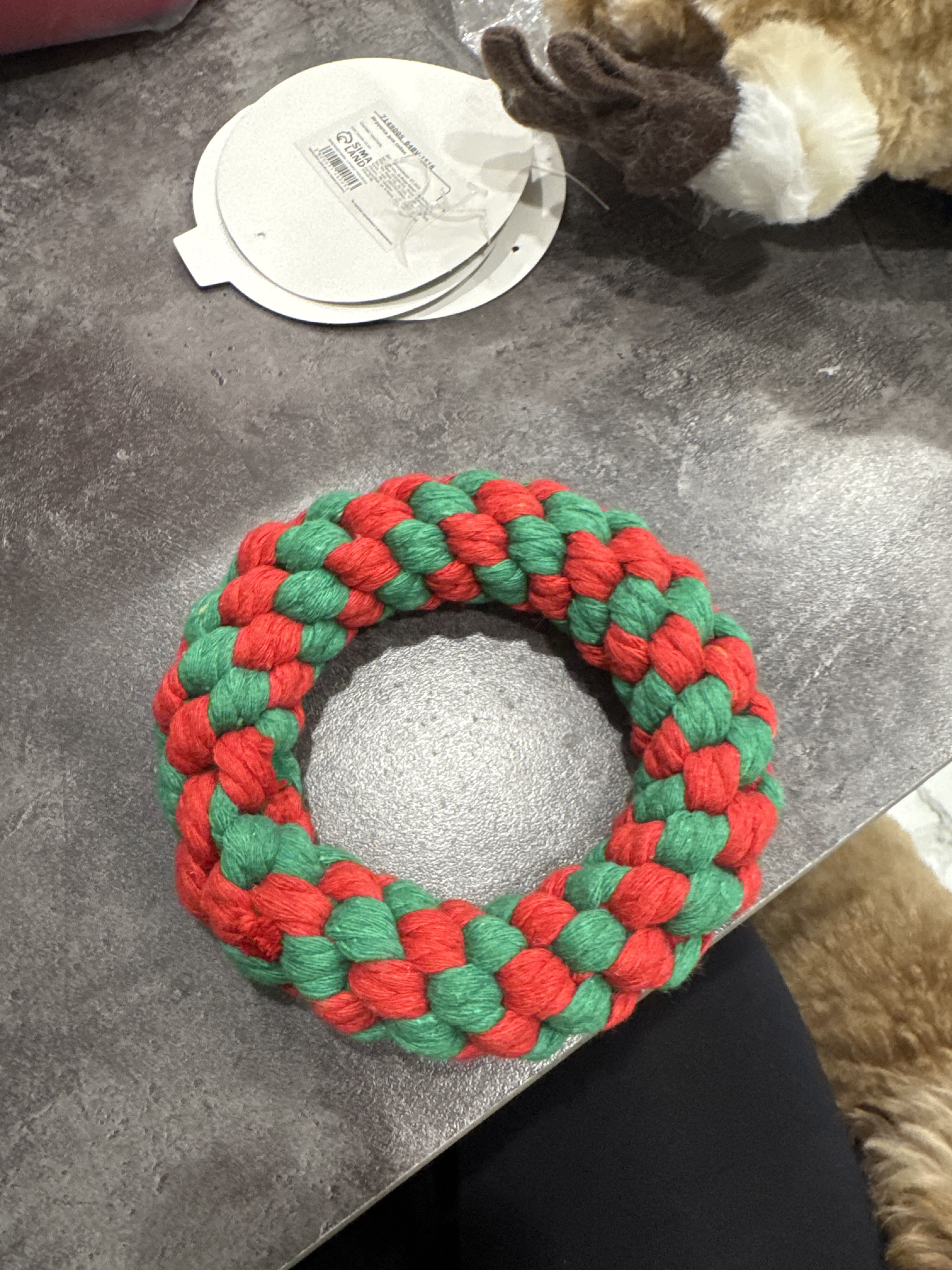 Фотография покупателя товара Игрушка канатная «Новогоднее кольцо», до 12 см, до 85 г, зелёная/красная - Фото 1