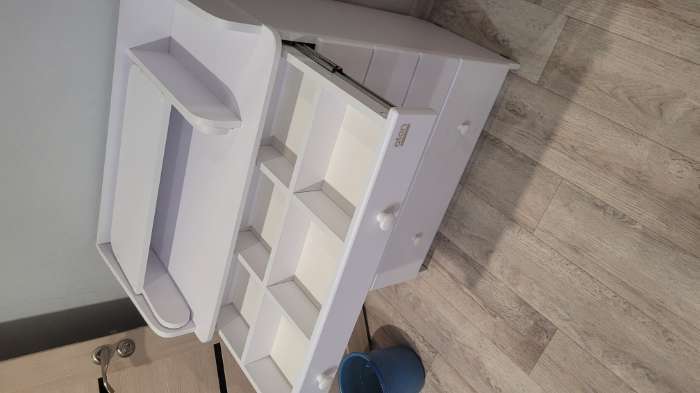 Фотография покупателя товара Комод пеленальный детский Maks 800/5, 80х47х101 см., 5 ящиков, с органайзером, МДФ/ЛДСП, цвет белый - Фото 4