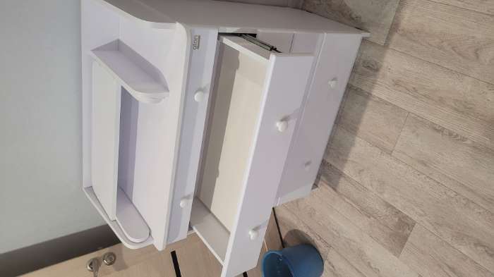 Фотография покупателя товара Комод пеленальный детский Maks 800/5, 80х47х101 см., 5 ящиков, с органайзером, МДФ/ЛДСП, цвет белый - Фото 5