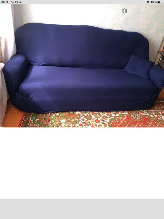 Фотография покупателя товара Чехол для мягкой мебели Collorista,4-х местный диван,наволочка 40*40 см в ПОДАРОК,тёмн.синий 24810 - Фото 1