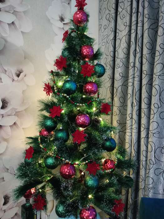 Фотография покупателя товара Ёлочные игрушки 6 шт. «Зимнее волшебство. Резной цветок» пластик, 7 см, красный - Фото 4