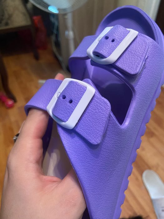 Фотография покупателя товара Сланцы женские, цвет сиреневый, размер 41 - Фото 1