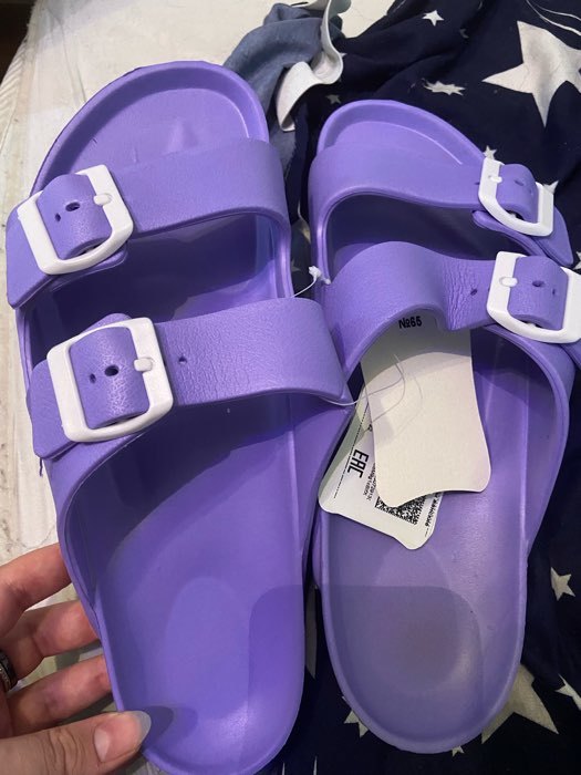Фотография покупателя товара Сланцы женские, цвет сиреневый, размер 41 - Фото 2