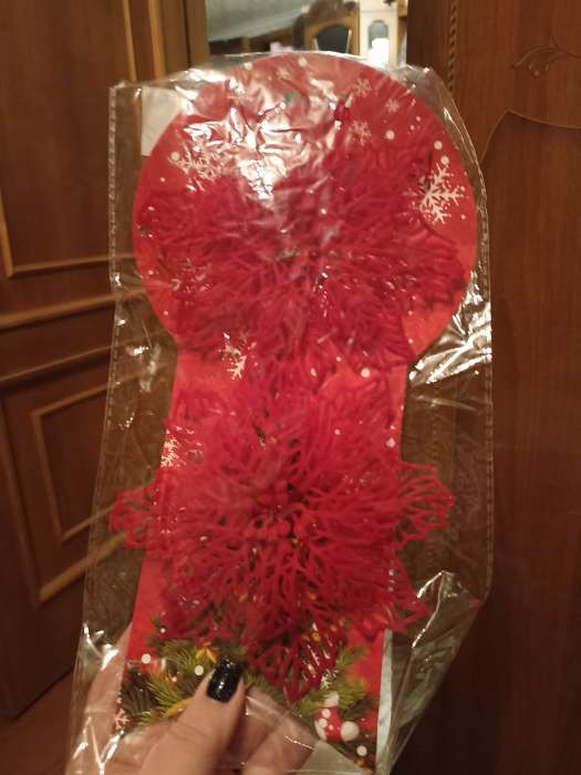 Фотография покупателя товара Ёлочные игрушки 2 шт. «Зимнее волшебство. Резной цветок» пластик, 8.5 см, красный - Фото 1