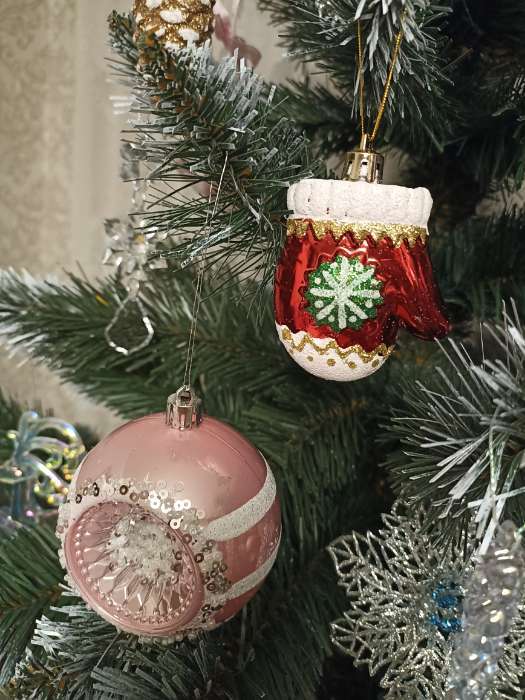 Фотография покупателя товара Ёлочные игрушки «Морозец», шары новогодние, d=8 см, набор 3 шт., МИКС - Фото 3