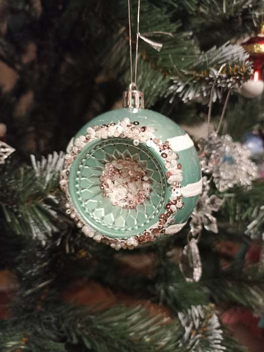 Фотография покупателя товара Ёлочные игрушки «Морозец», шары новогодние, d=8 см, набор 3 шт., МИКС - Фото 4