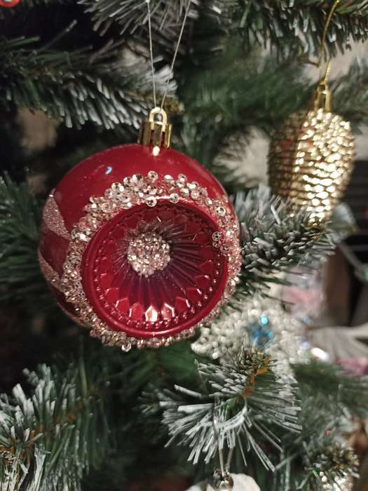 Фотография покупателя товара Ёлочные игрушки «Морозец», шары новогодние, d=8 см, набор 3 шт., МИКС - Фото 1