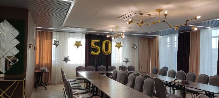 Фотография покупателя товара Воздушные шары фольгированные 40" «50 лет», цифры - Фото 1