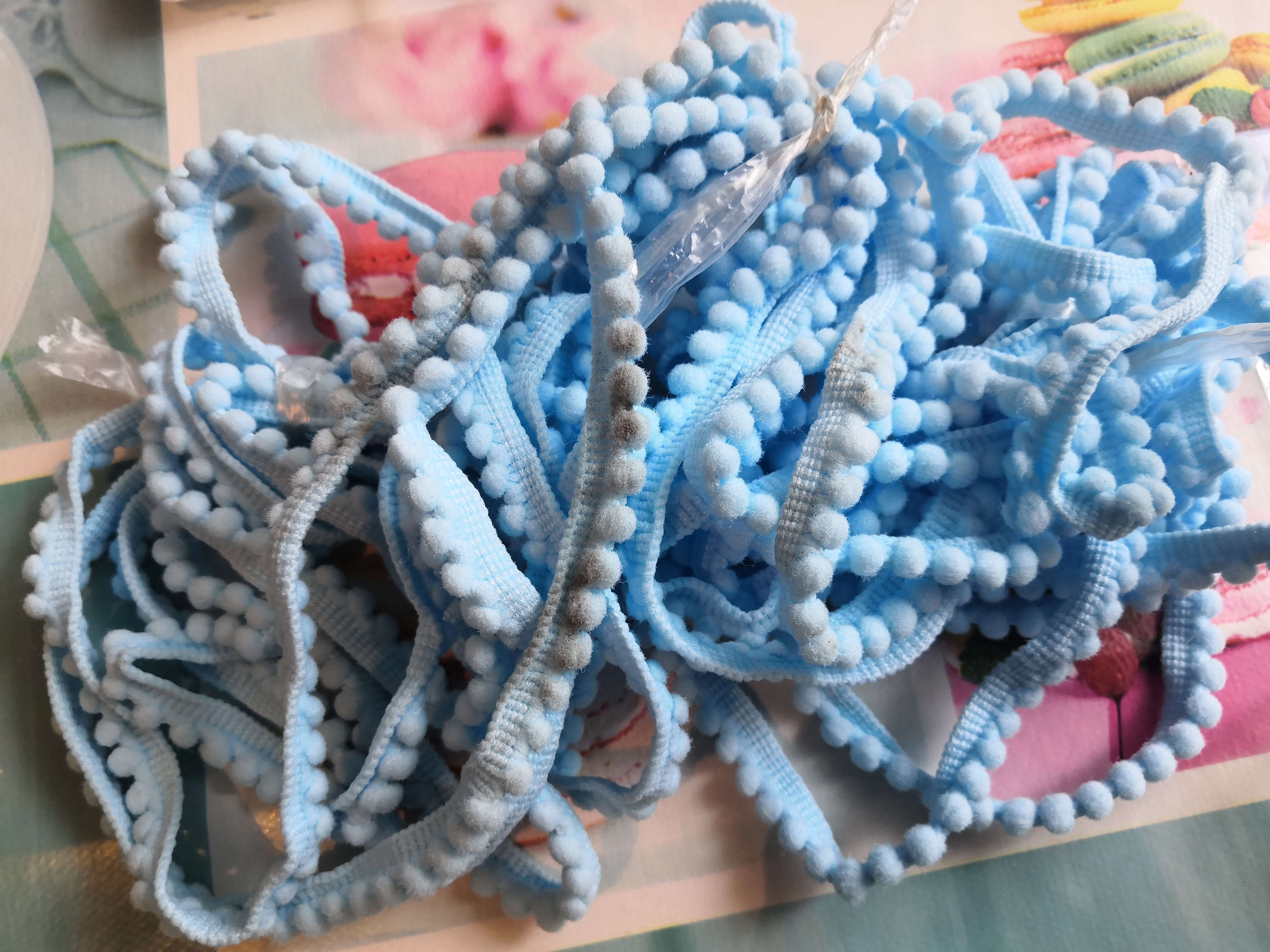 Фотография покупателя товара Тесьма декоративная с помпонами, 12 ± 2 мм, 9,1 ± 0,5 м, цвет голубой - Фото 7