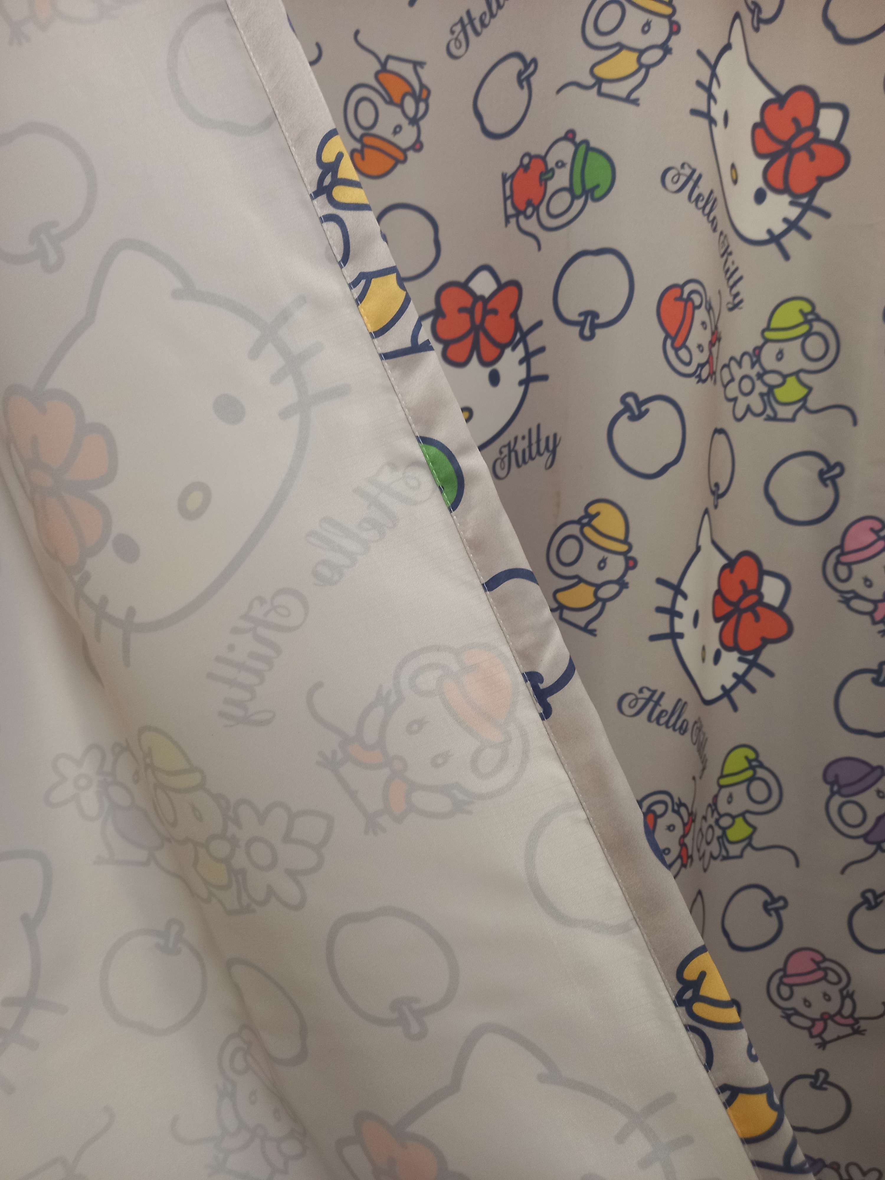 Фотография покупателя товара Штора Hello Kitty 150х270 - 1 шт., цвет серый, сатен - Фото 3