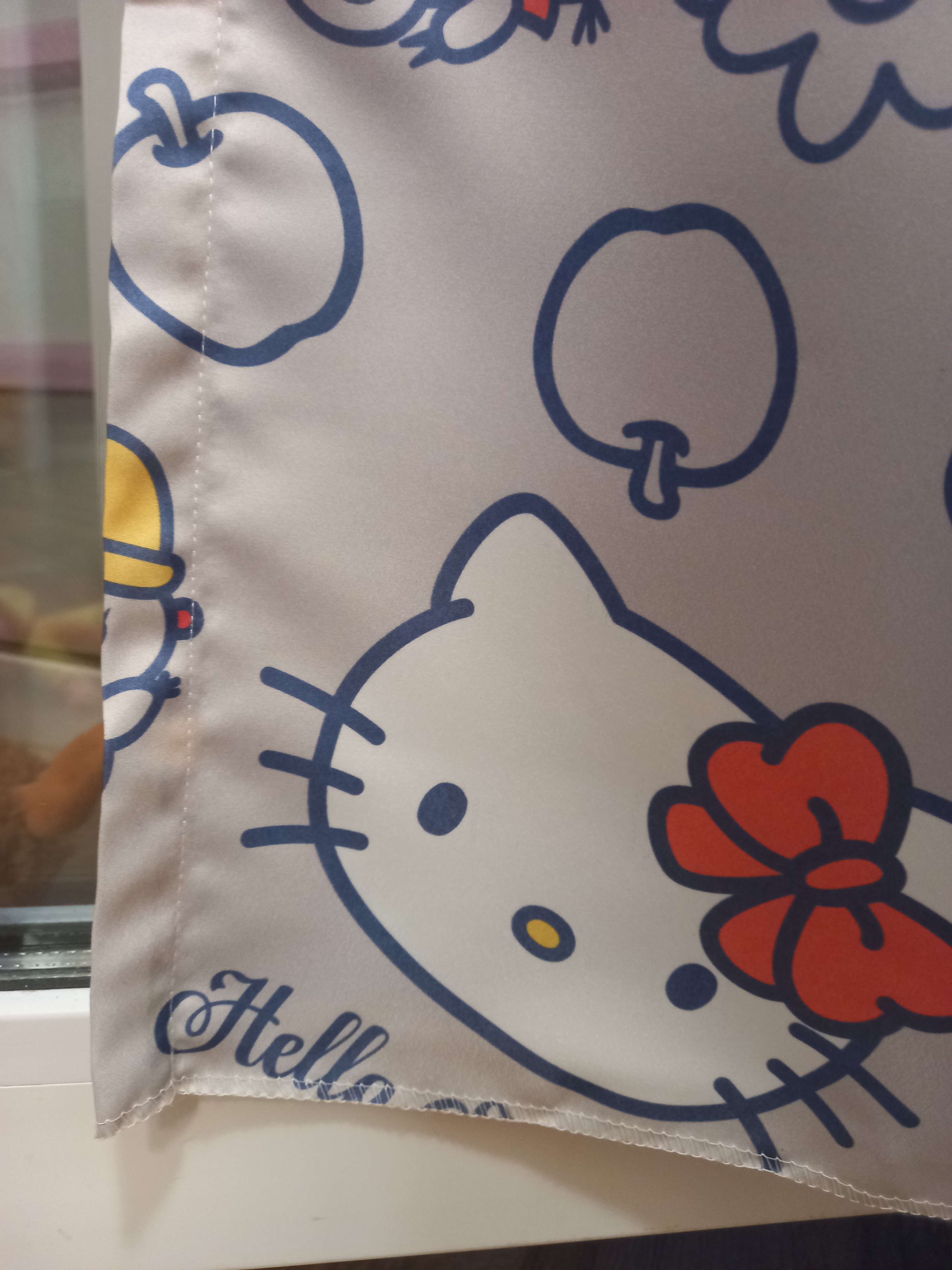 Фотография покупателя товара Штора Hello Kitty 150х270 - 1 шт., цвет серый, сатен - Фото 2