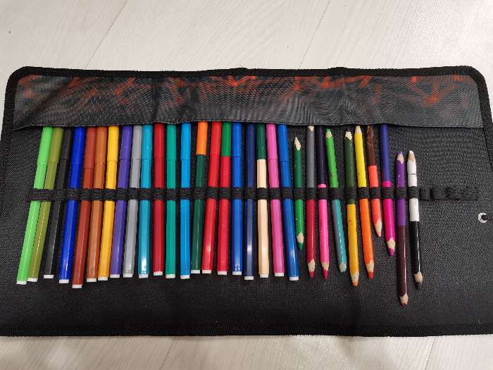 Фотография покупателя товара Пенал-скрутка мягкий 220 х 430 мм, на шнуровке, на 37 предметов, ПНШ-1 "Оранжевый вектор" - Фото 2