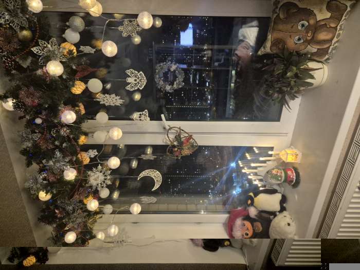 Фотография покупателя товара Гирлянда «Нить» 2 м с насадками «Серый фонарик», IP20, прозрачная нить, 10 LED, от батареек АА×2, свечение тёплое белое - Фото 4